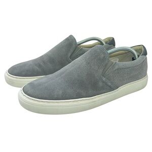 Brunello Cucinelli Suede Slip On Shoes Mens EU 44 US 10 10.5 Made in Italy Gray